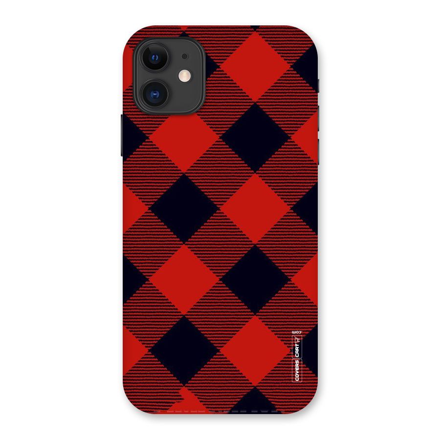 Red Diagonal Check Back Case for iPhone 11