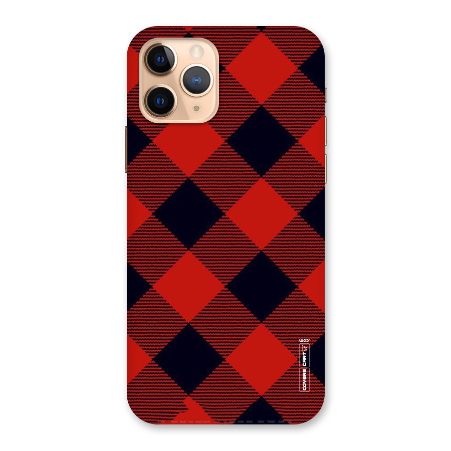 Red Diagonal Check Back Case for iPhone 11 Pro
