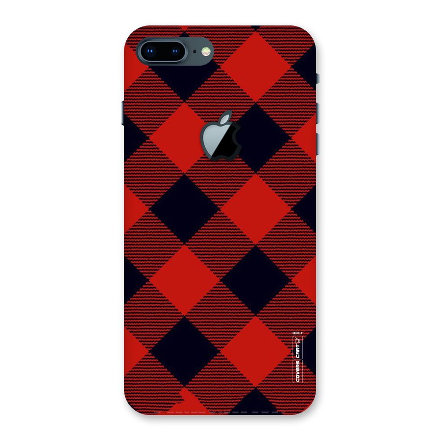 Red Diagonal Check Back Case for iPhone 7 Plus Apple Cut