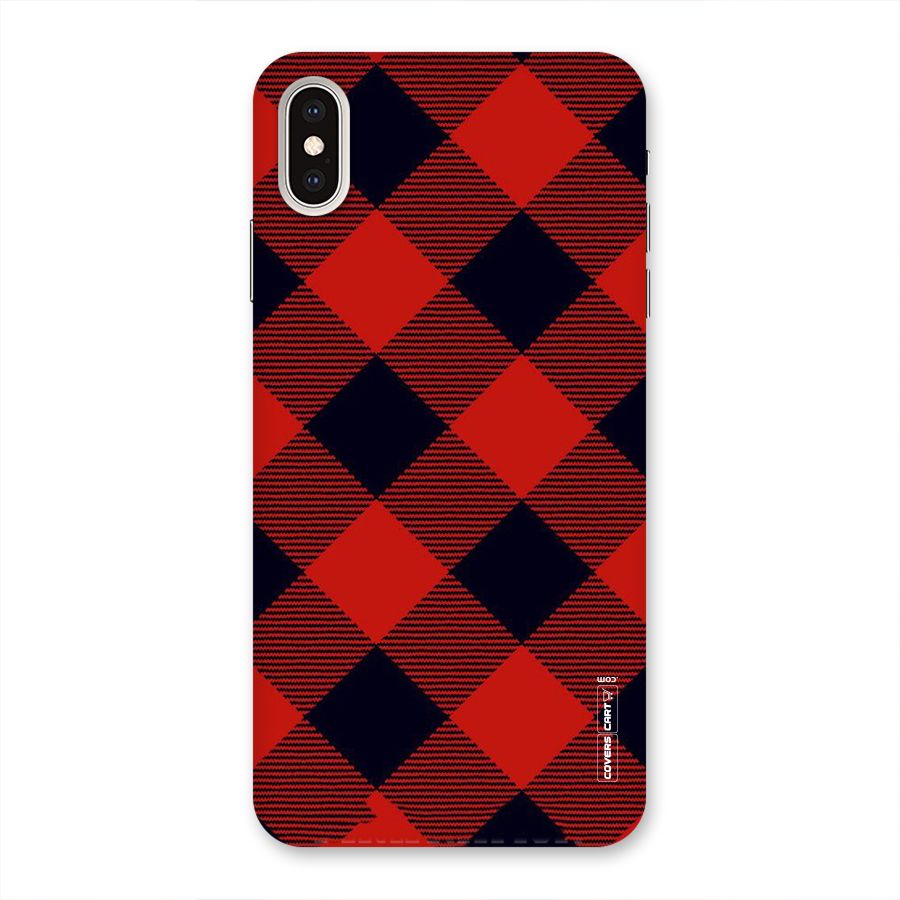 Red Diagonal Check Back Case for iPhone XS Max