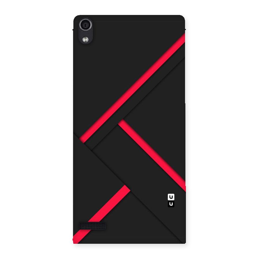 Red Disort Stripes Back Case for Ascend P6