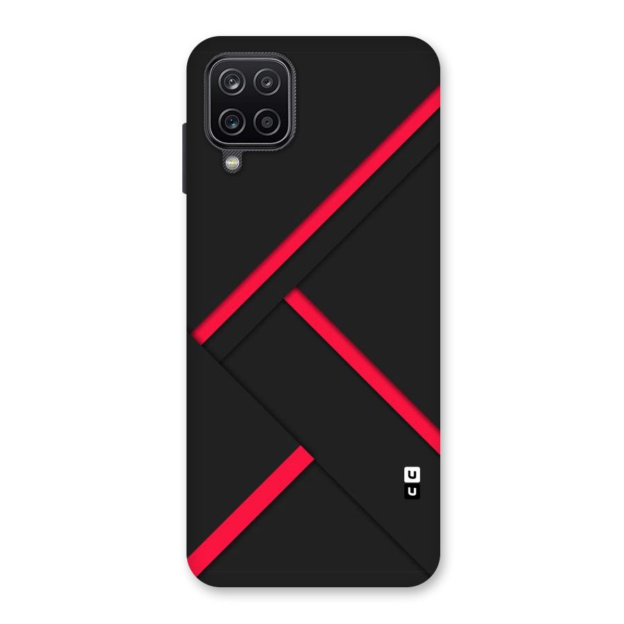 Red Disort Stripes Back Case for Galaxy A12