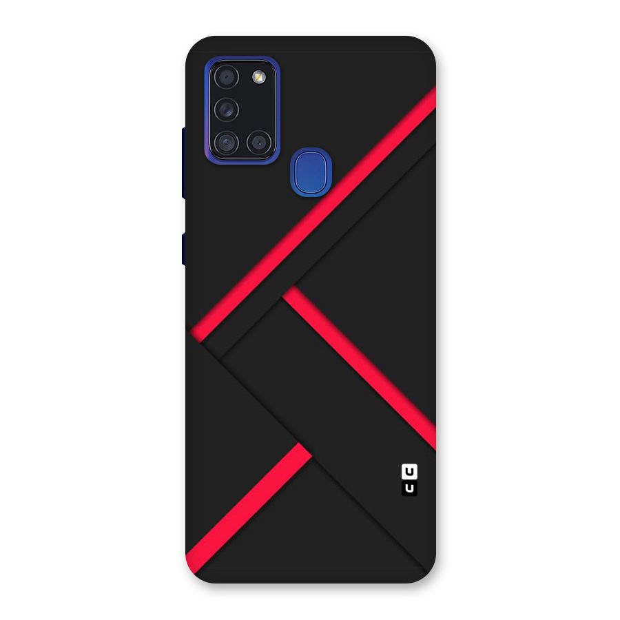 Red Disort Stripes Back Case for Galaxy A21s