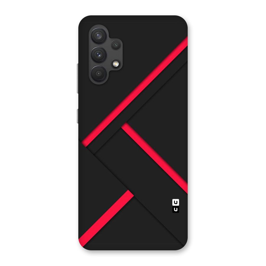Red Disort Stripes Back Case for Galaxy A32
