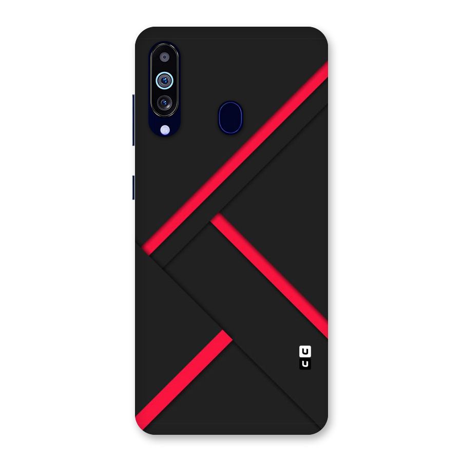 Red Disort Stripes Back Case for Galaxy A60