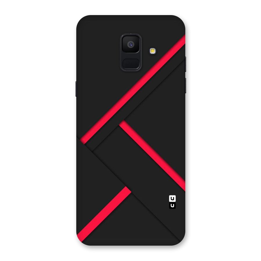 Red Disort Stripes Back Case for Galaxy A6 (2018)