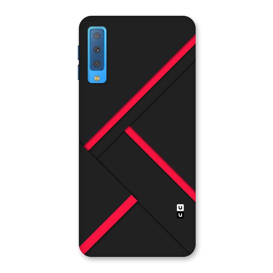 Red Disort Stripes Back Case for Galaxy A7 (2018)
