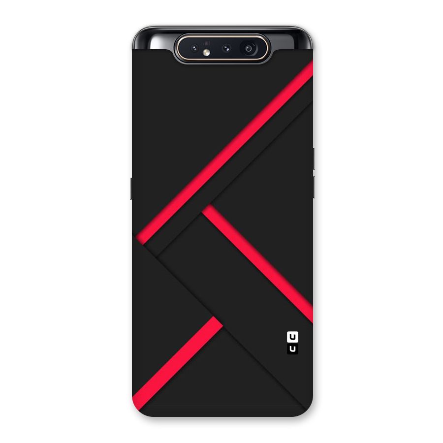 Red Disort Stripes Back Case for Galaxy A80