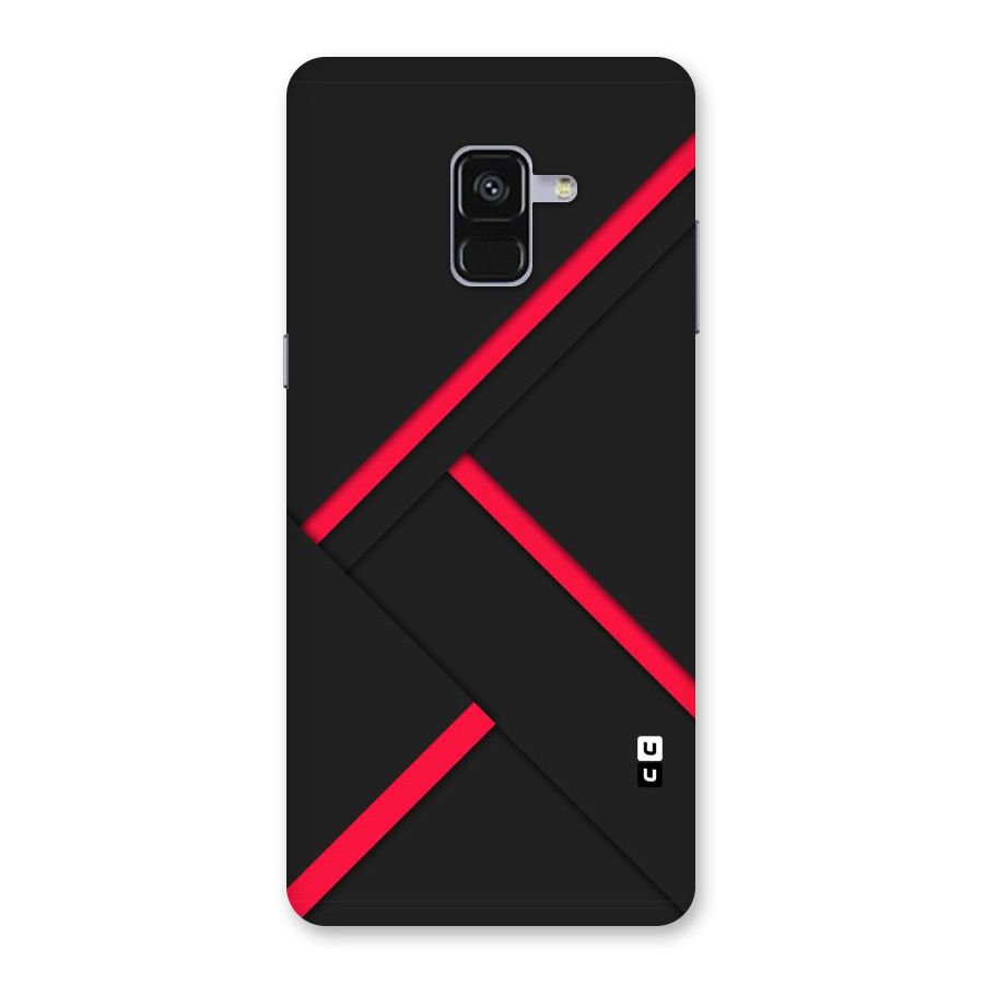 Red Disort Stripes Back Case for Galaxy A8 Plus