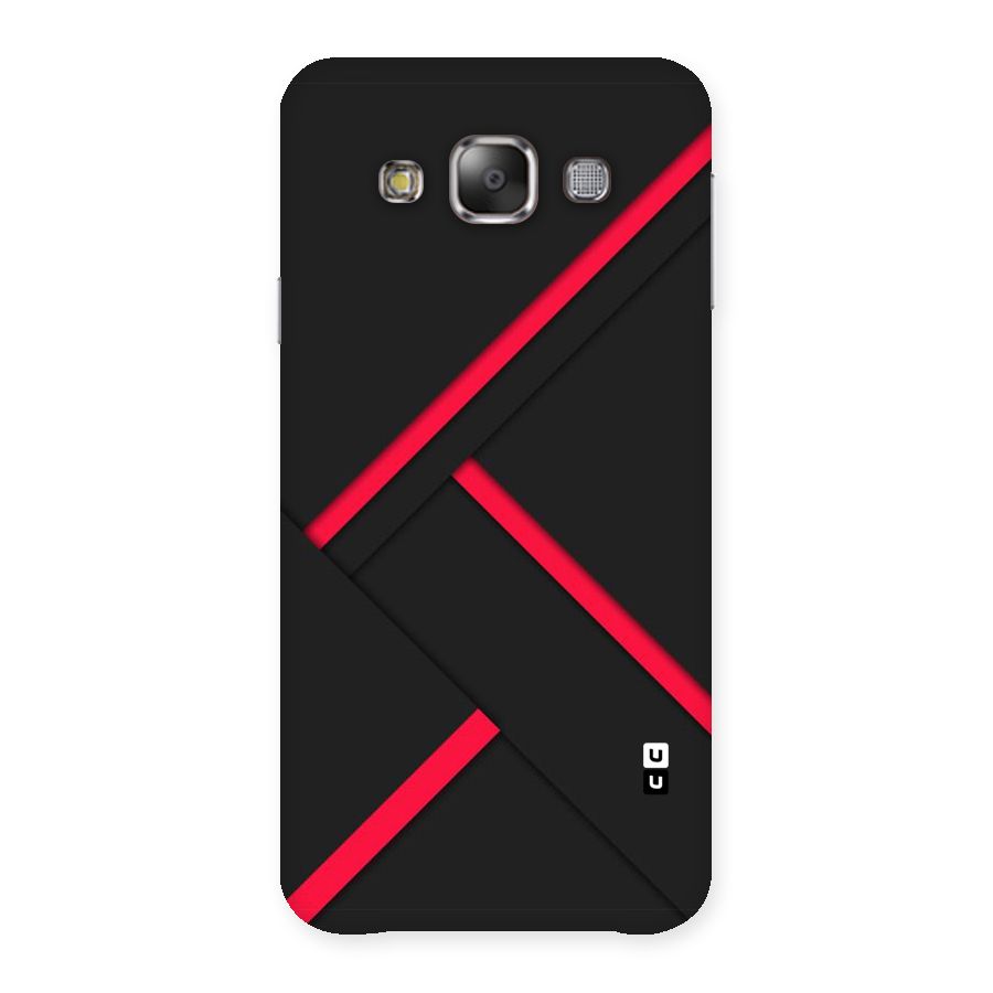 Red Disort Stripes Back Case for Galaxy E7