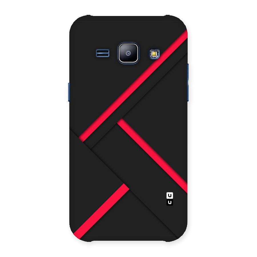 Red Disort Stripes Back Case for Galaxy J1