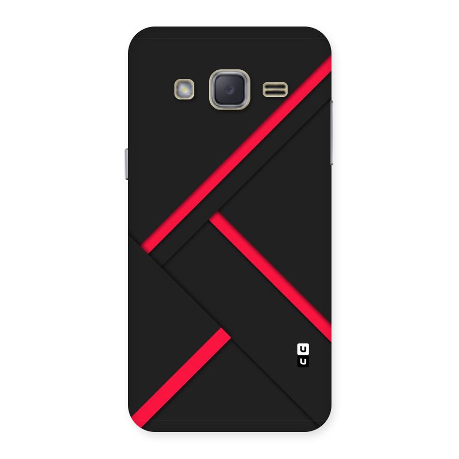 Red Disort Stripes Back Case for Galaxy J2