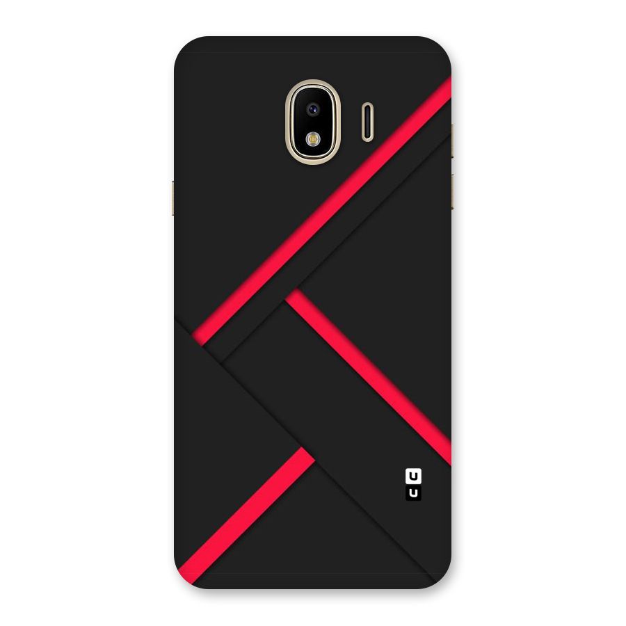 Red Disort Stripes Back Case for Galaxy J4