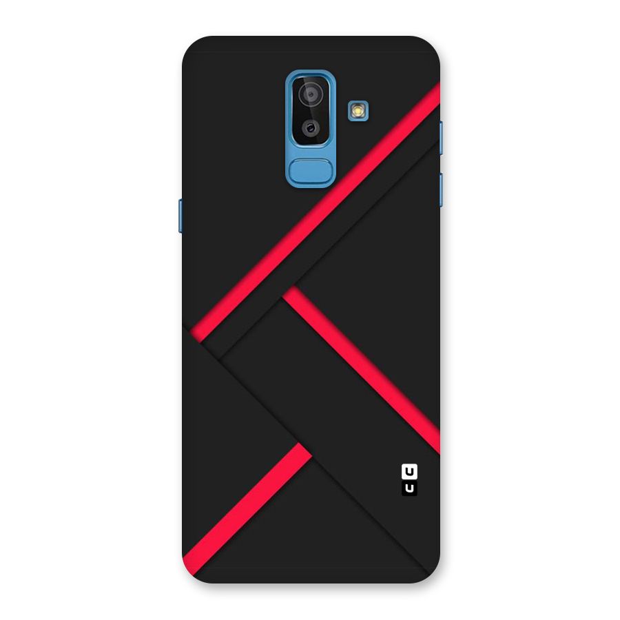 Red Disort Stripes Back Case for Galaxy J8