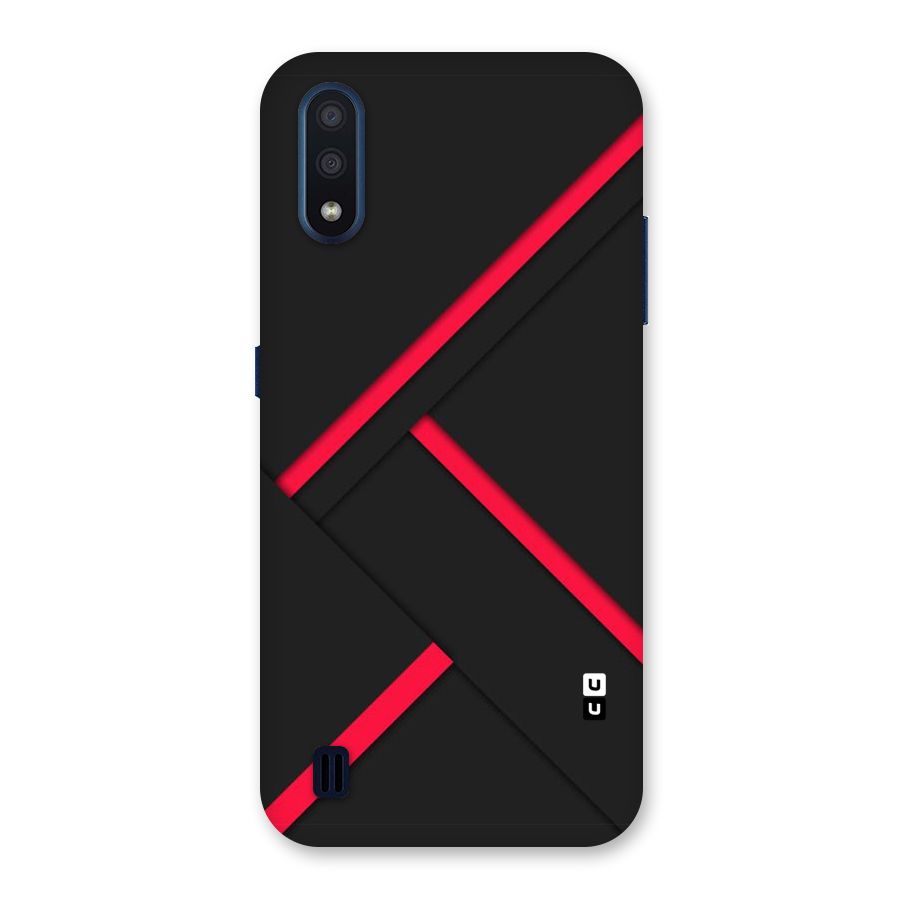 Red Disort Stripes Back Case for Galaxy M01