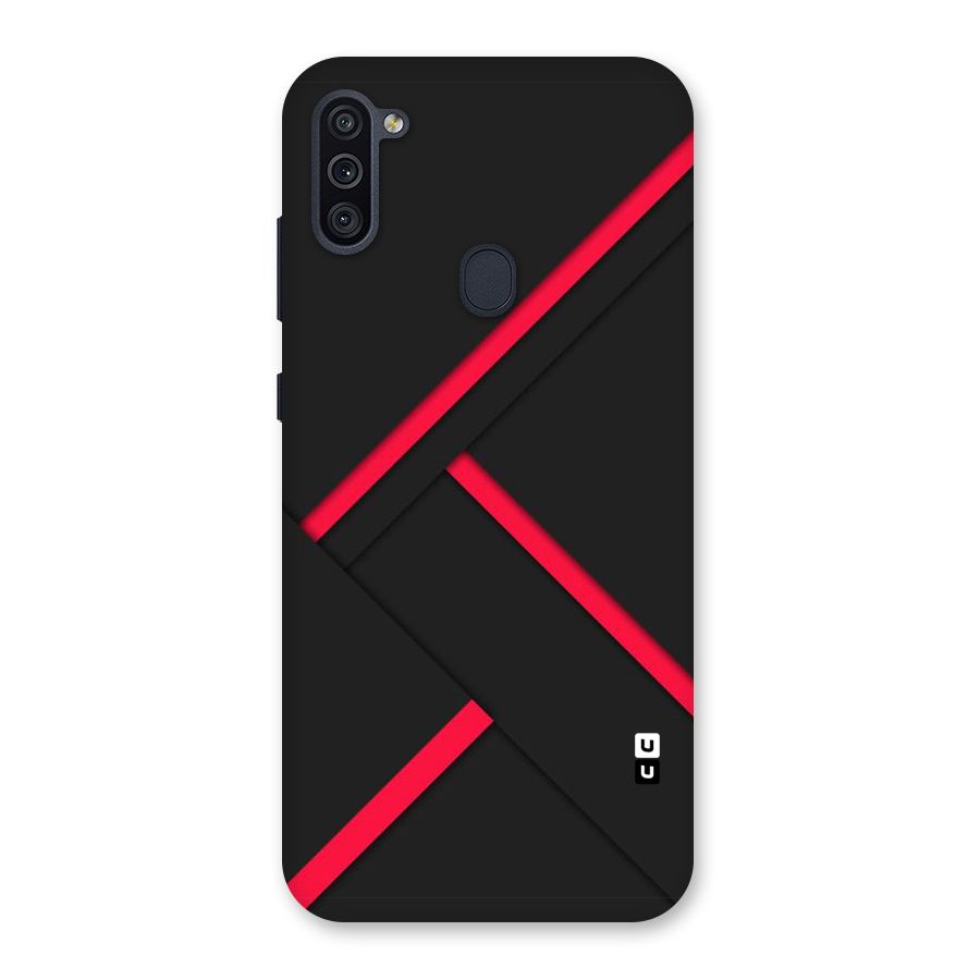 Red Disort Stripes Back Case for Galaxy M11