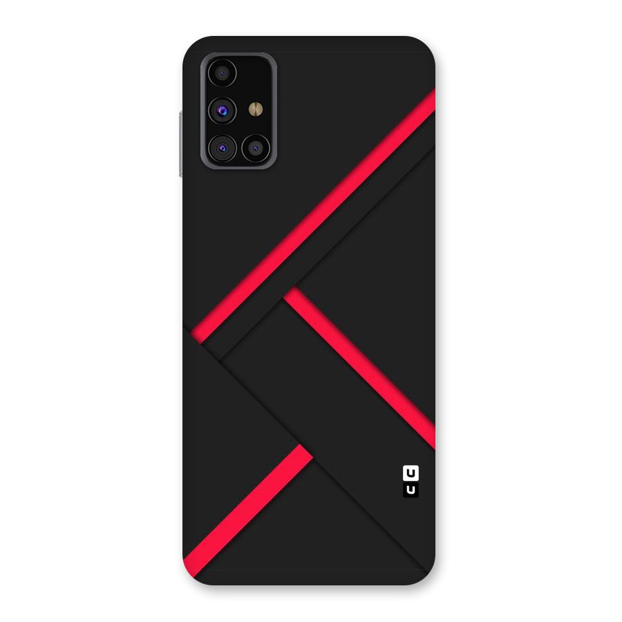 Red Disort Stripes Back Case for Galaxy M31s