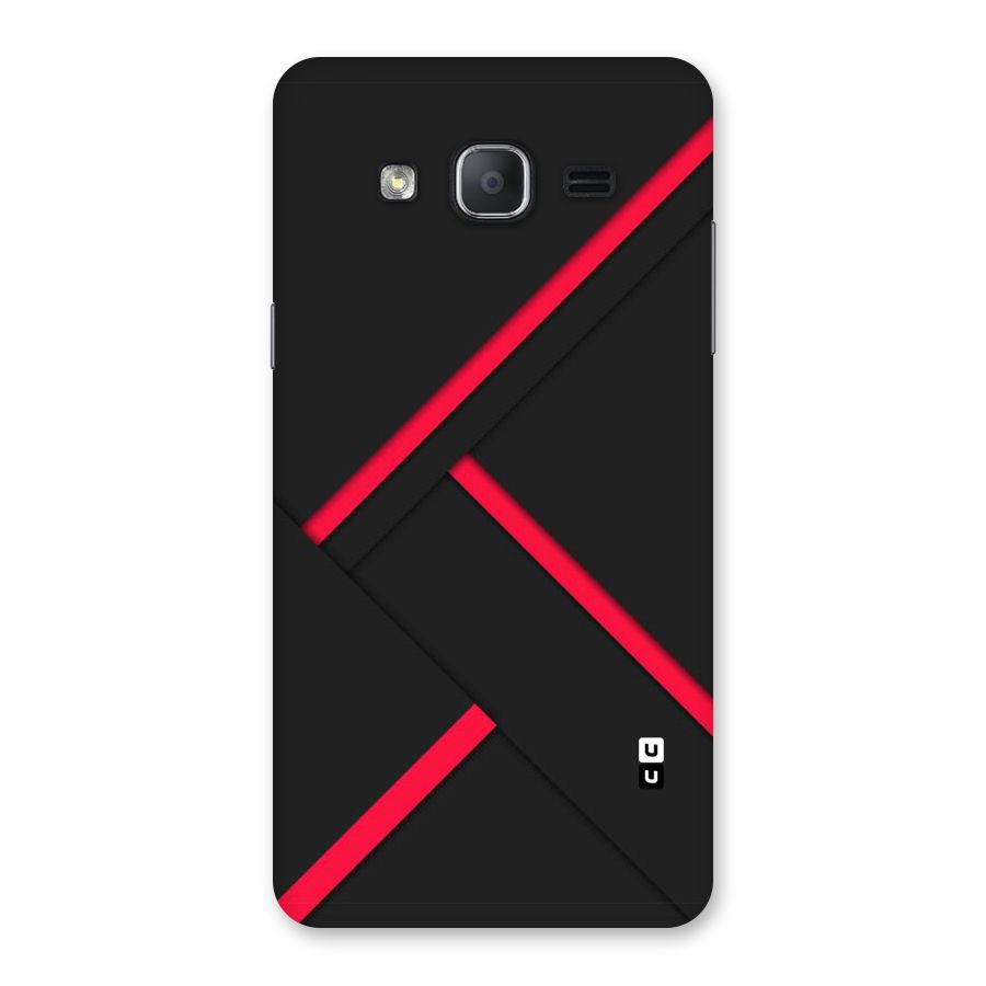 Red Disort Stripes Back Case for Galaxy On7 2015