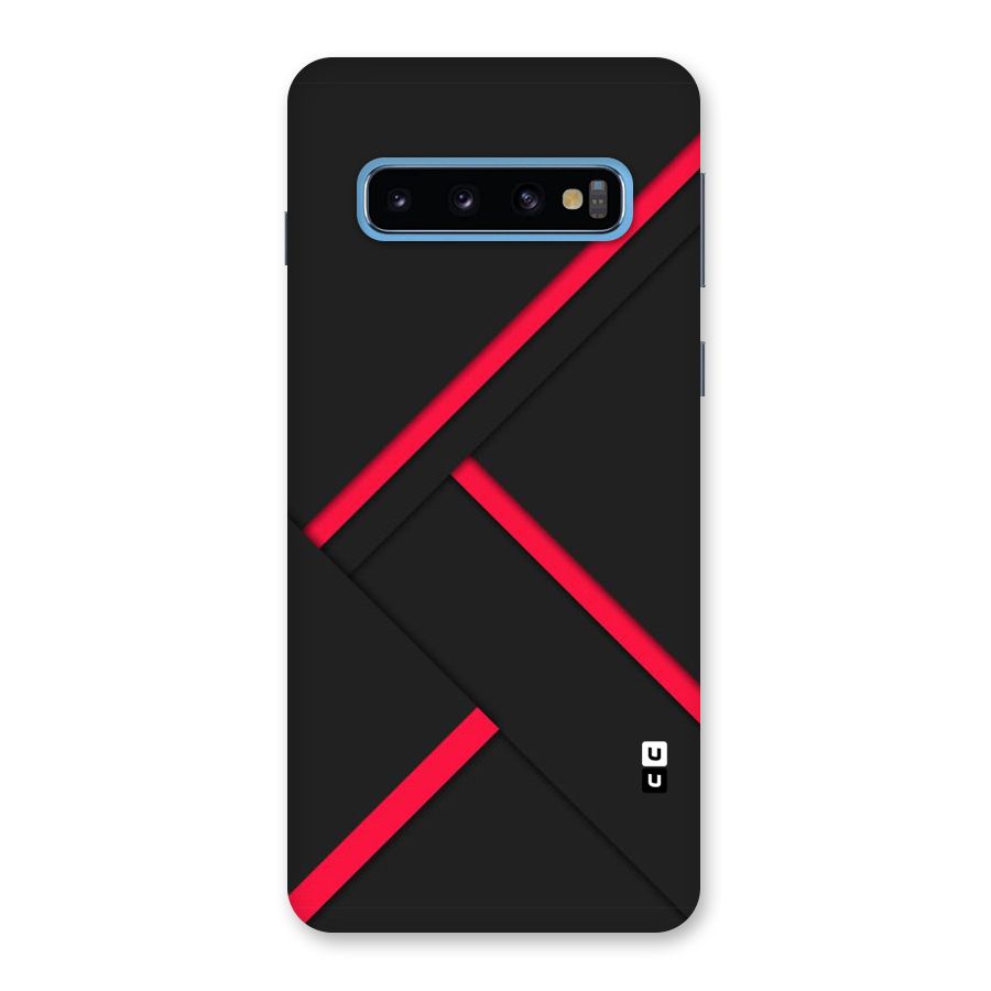 Red Disort Stripes Back Case for Galaxy S10