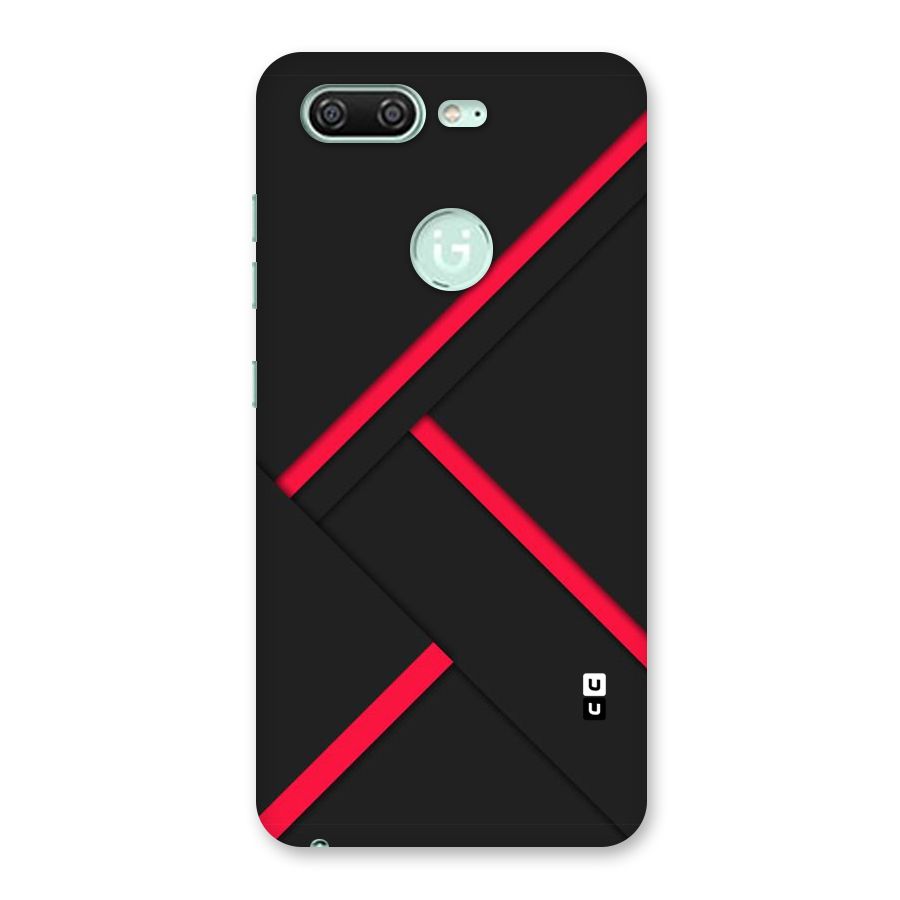 Red Disort Stripes Back Case for Gionee S10