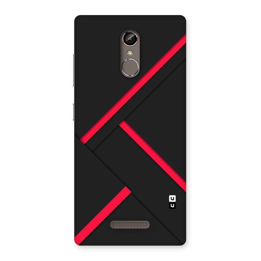 Red Disort Stripes Back Case for Gionee S6s