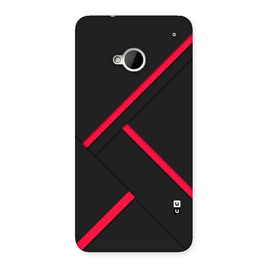 Red Disort Stripes Back Case for HTC One M7