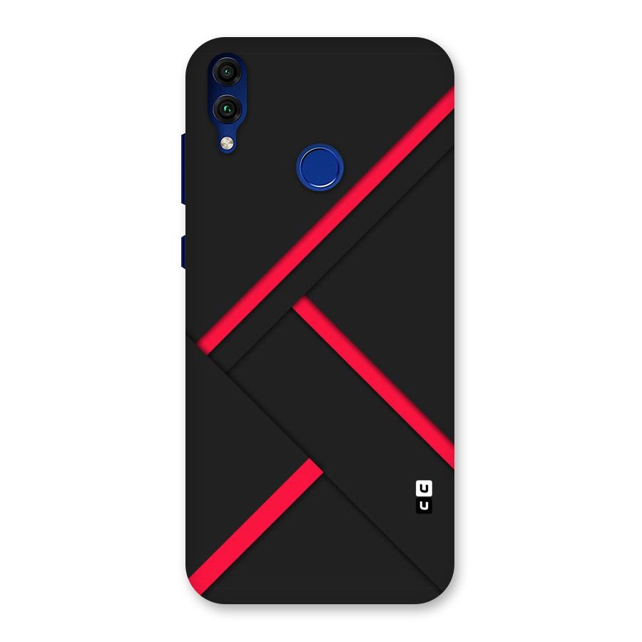 Red Disort Stripes Back Case for Honor 8C