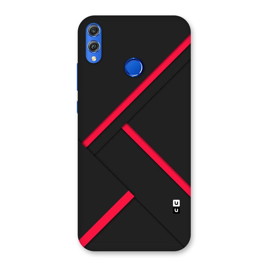 Red Disort Stripes Back Case for Honor 8X