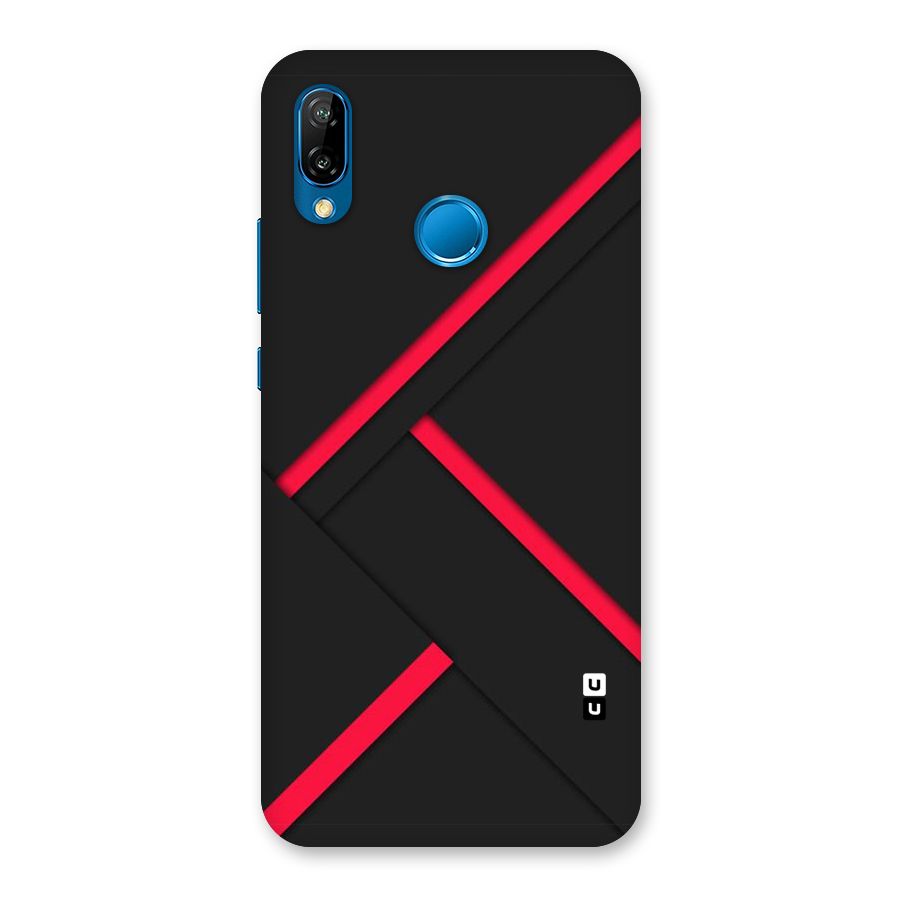 Red Disort Stripes Back Case for Huawei P20 Lite