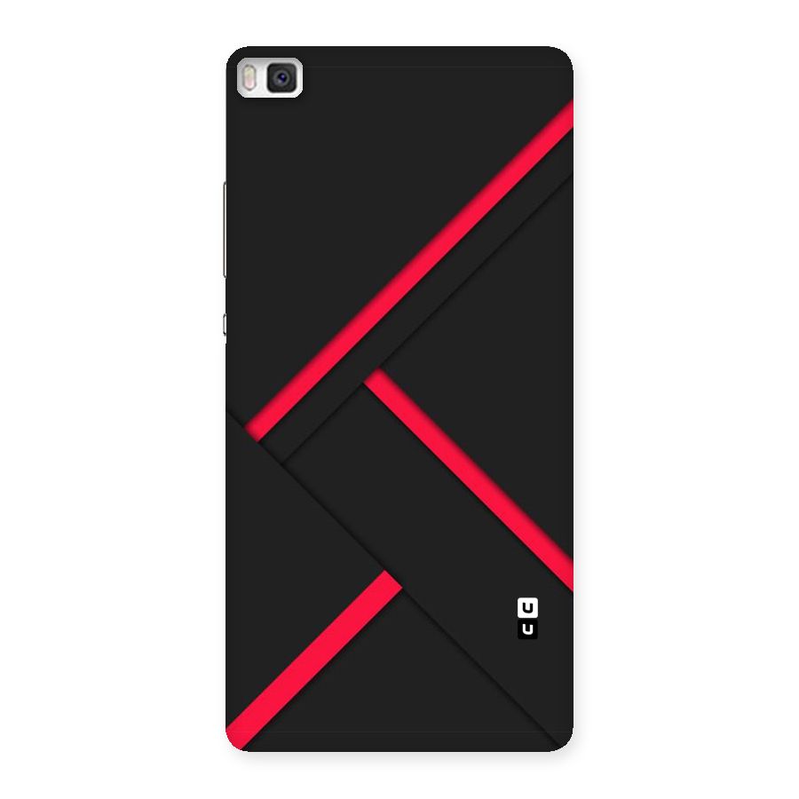 Red Disort Stripes Back Case for Huawei P8