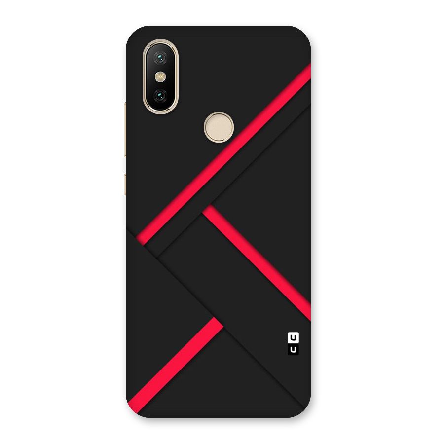Red Disort Stripes Back Case for Mi A2