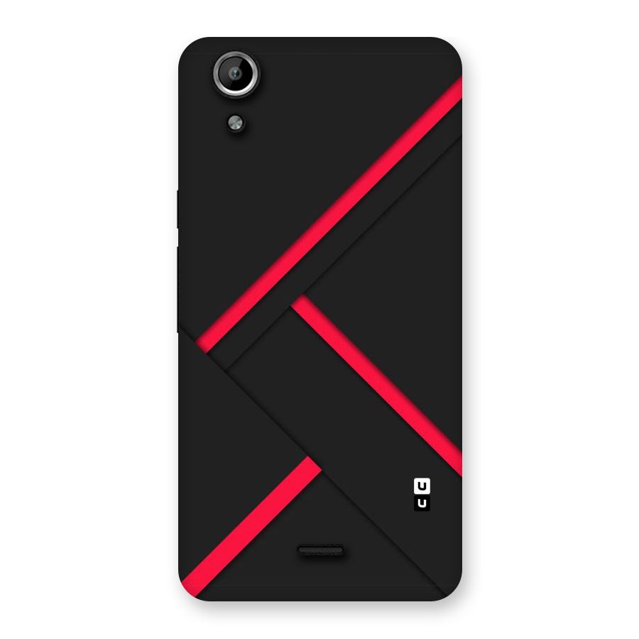 Red Disort Stripes Back Case for Micromax Canvas Selfie Lens Q345