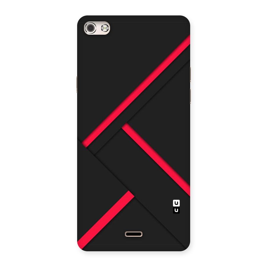 Red Disort Stripes Back Case for Micromax Canvas Silver 5