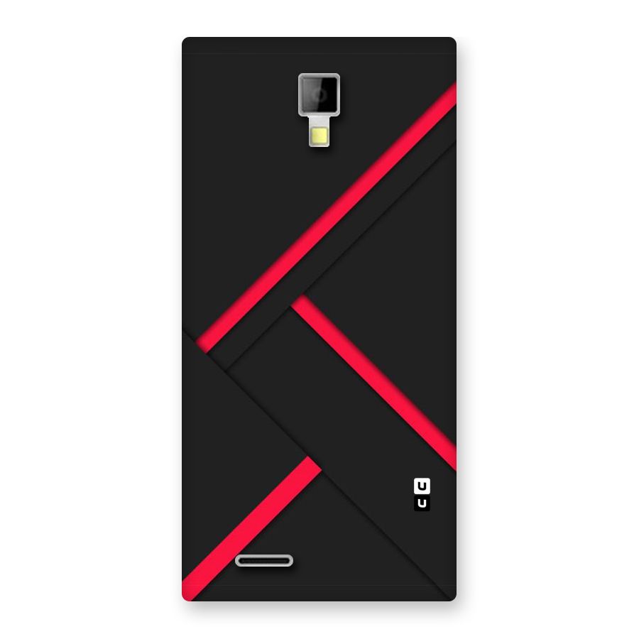Red Disort Stripes Back Case for Micromax Canvas Xpress A99