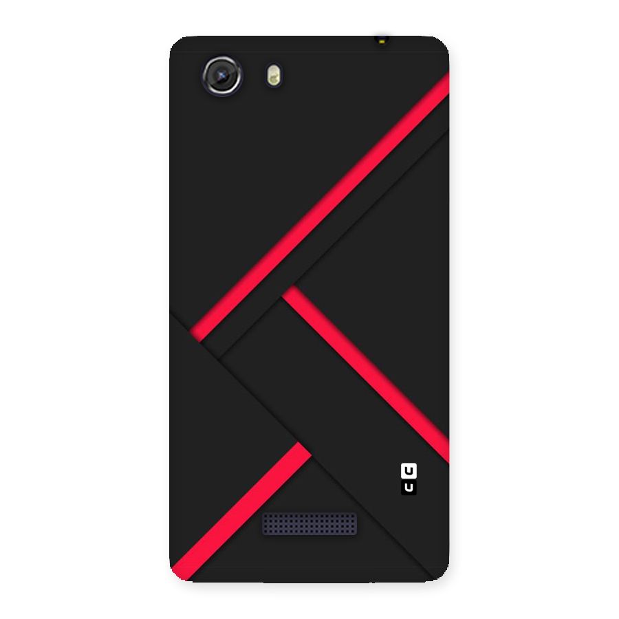 Red Disort Stripes Back Case for Micromax Unite 3