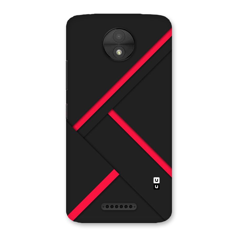 Red Disort Stripes Back Case for Moto C