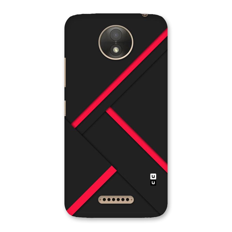 Red Disort Stripes Back Case for Moto C Plus