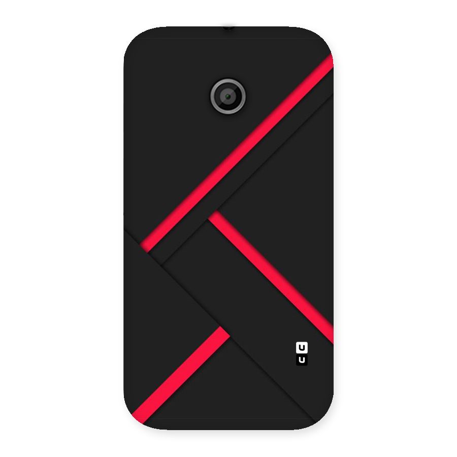 Red Disort Stripes Back Case for Moto E
