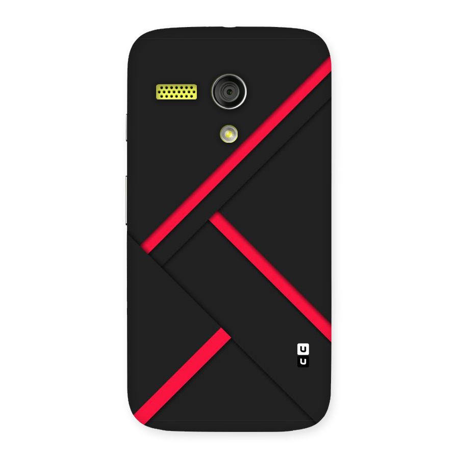 Red Disort Stripes Back Case for Moto G