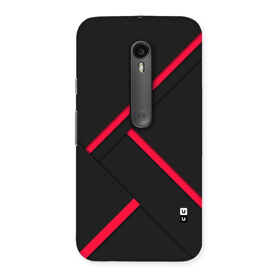 Red Disort Stripes Back Case for Moto G3