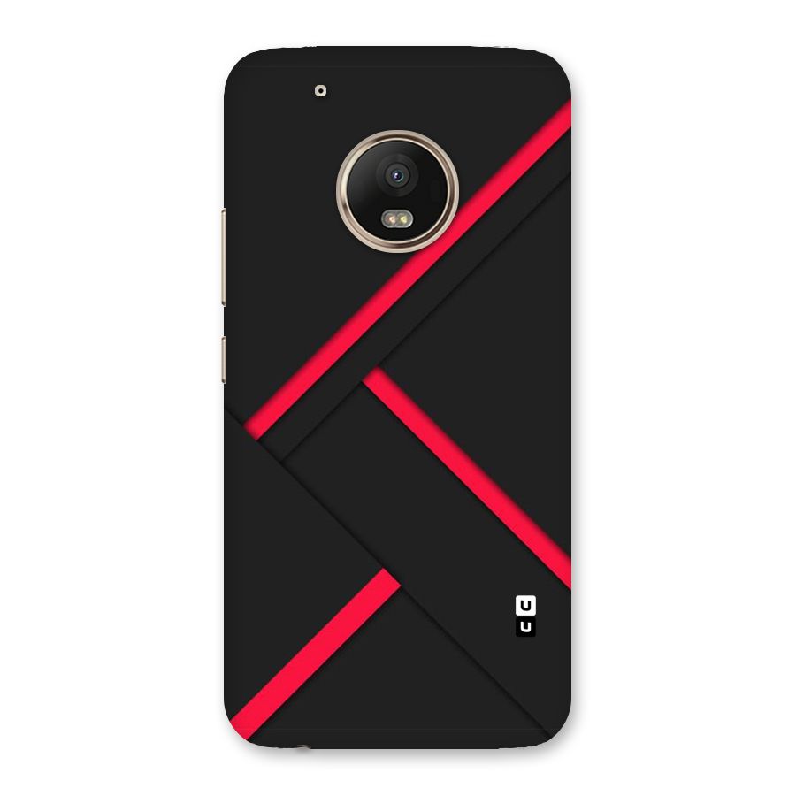 Red Disort Stripes Back Case for Moto G5 Plus