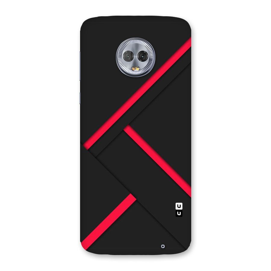Red Disort Stripes Back Case for Moto G6 Plus