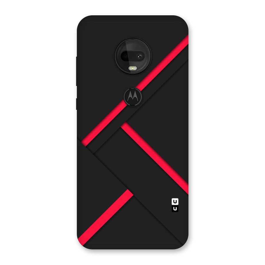 Red Disort Stripes Back Case for Moto G7