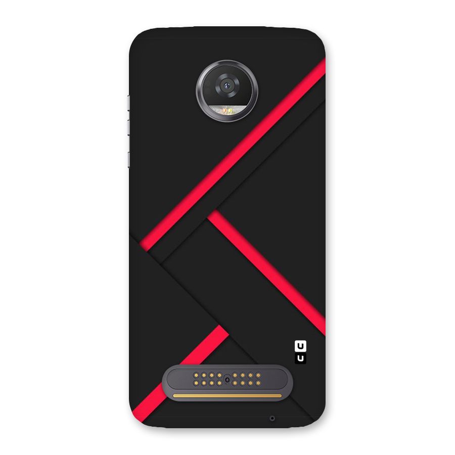 Red Disort Stripes Back Case for Moto Z2 Play