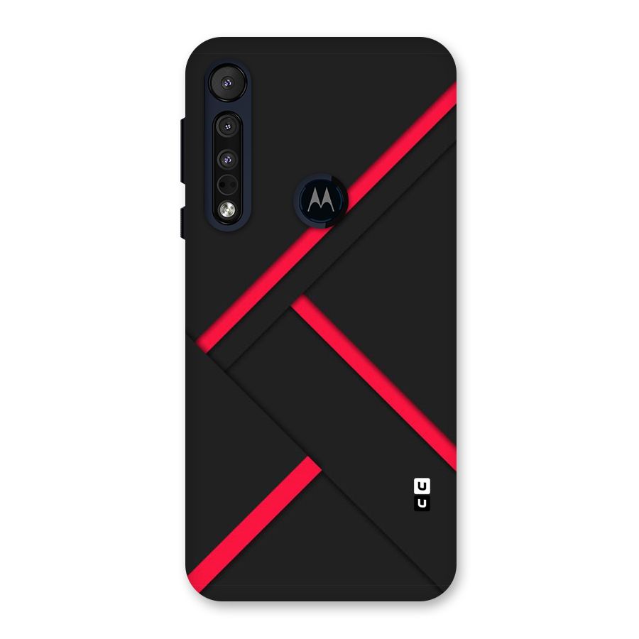 Red Disort Stripes Back Case for Motorola One Macro
