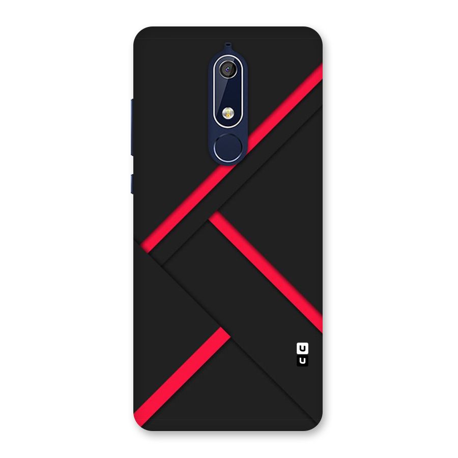 Red Disort Stripes Back Case for Nokia 5.1