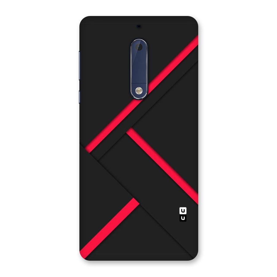Red Disort Stripes Back Case for Nokia 5