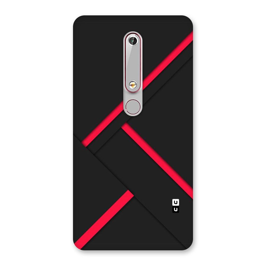 Red Disort Stripes Back Case for Nokia 6.1