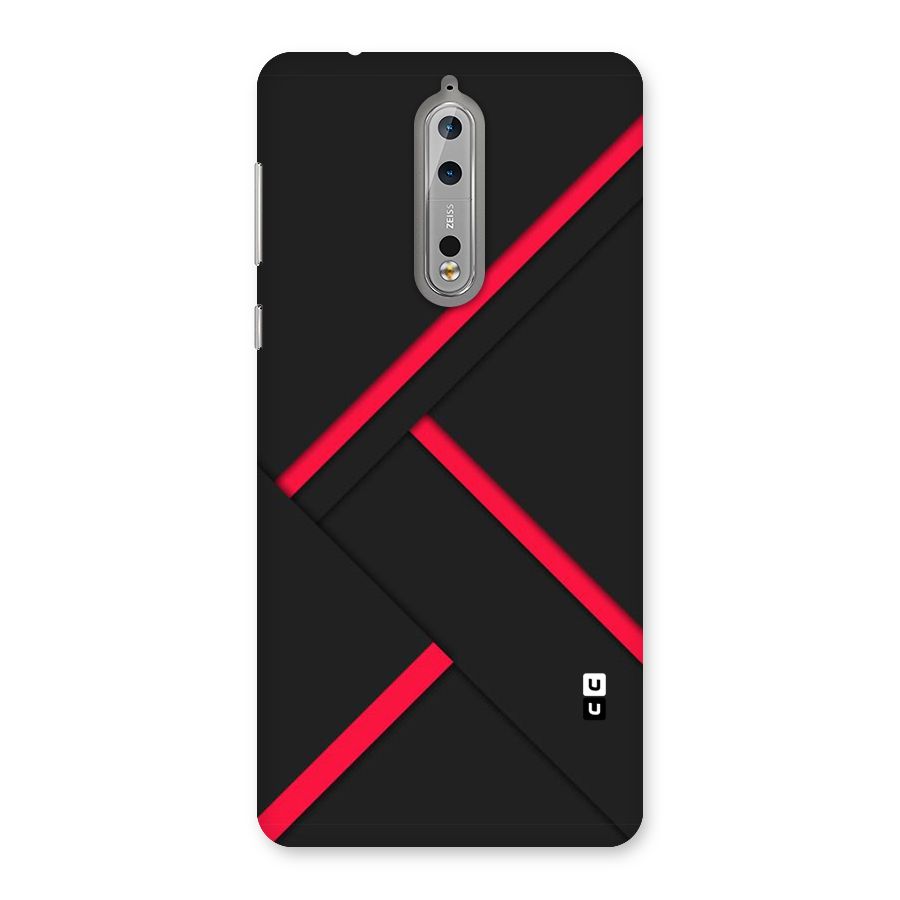 Red Disort Stripes Back Case for Nokia 8