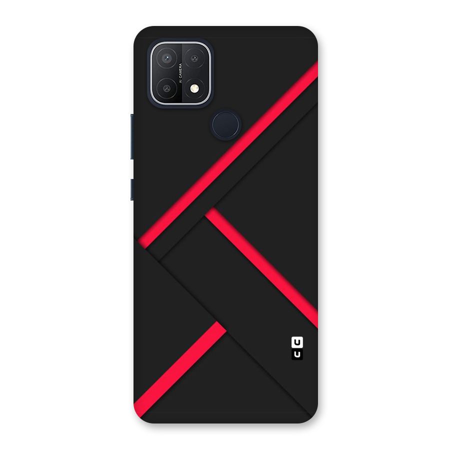 Red Disort Stripes Back Case for Oppo A15s